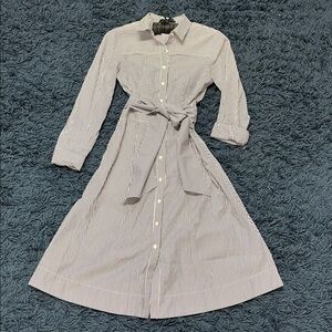 JCrew midi striped shirt dress